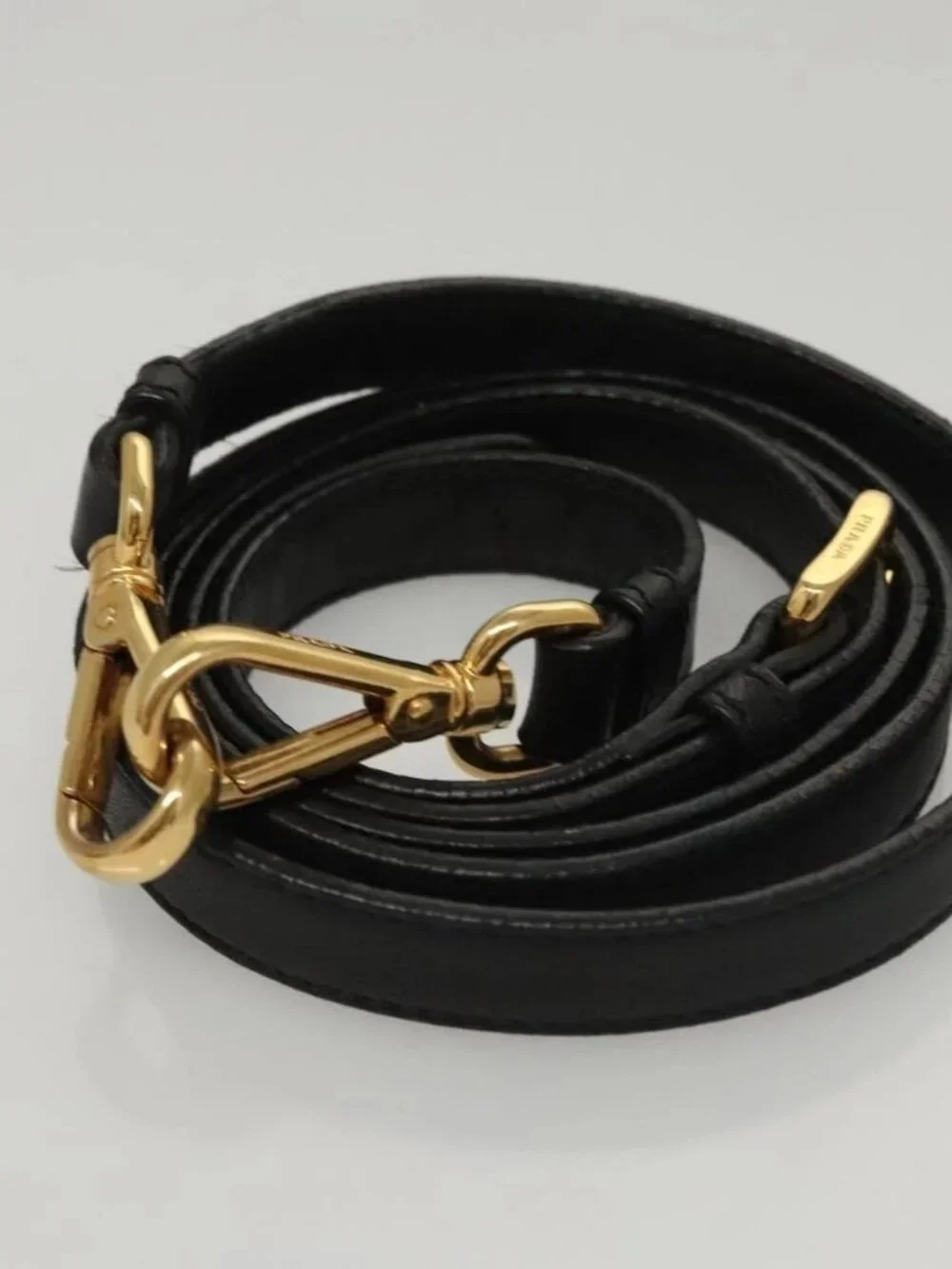 PRADA ribbon Shoulder Bag Leather Purple Gold - Picture 8 of 16